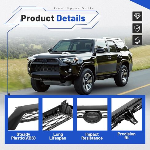 الشبكة الأمامية العلوية متوافقة مع 2014-2019 Toyota 4Runner لاستبدال 5310135080C0 5310135080A0 TO1200369 شبكة ممتصة للصدمات باللون الأسود in Saudi Arabia