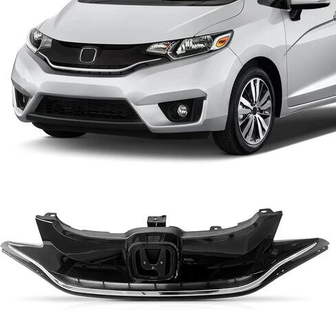 شبكة المصد الأمامي من PartsFlow شبكة سوداء لامعة متوافقة مع 2015 2016 2017 Honda Fit Hatchback in Saudi Arabia