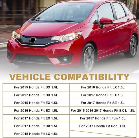 شبكة المصد الأمامي من PartsFlow شبكة سوداء لامعة متوافقة مع 2015 2016 2017 Honda Fit Hatchback in Saudi Arabia