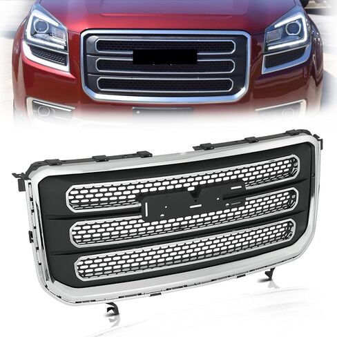 Front Bumper Upper Grille Chrome Compatible with 2013-2016 GMC Acadia SLT Replacement for 22814533 GM1200665 in Saudi Arabia