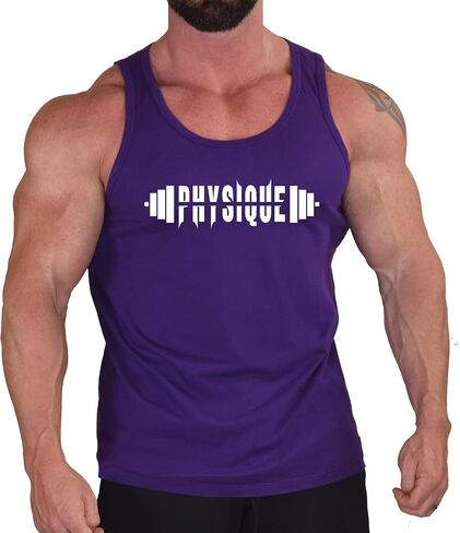 Tank Top, Fitted, Purple with Physique Design in Saudi Arabia