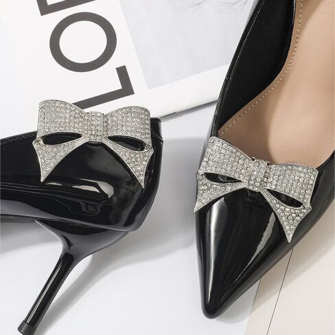 Shiny Rhinestone Shoe Clips Removable Shoe Buckle Charms Party Decorations for Women Girls in Saudi Arabia