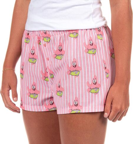 Nickelodeon Spongebob Squarepants Boxer Micro Shorts Women's Patrick Star Striped Pajama Lounge Bottoms in Saudi Arabia