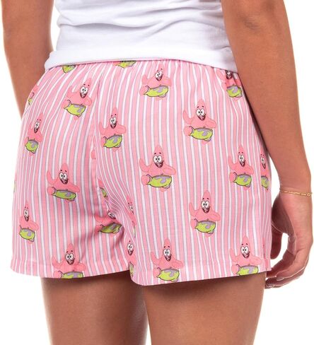 Nickelodeon Spongebob Squarepants Boxer Micro Shorts Women's Patrick Star Striped Pajama Lounge Bottoms in Saudi Arabia