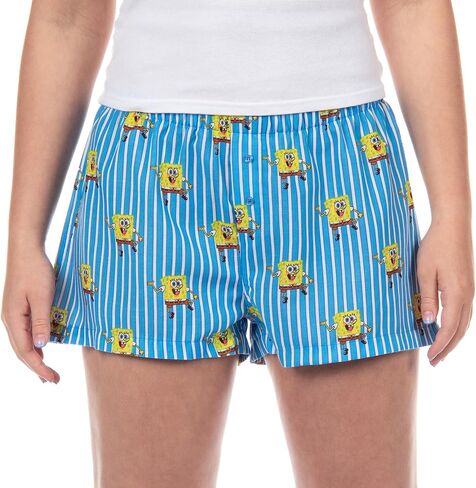 Nickelodeon Spongebob Squarepants PJs Women's Striped Lounge Pajama Boxer Shorts in Saudi Arabia