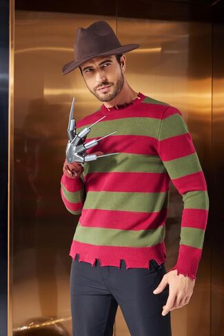 Men's Krueger Sweater Striped Jumper Miss Krueger Costume Halloween Cosplay Knitted Sweater Dress Adult Fancy Dress in Saudi Arabia