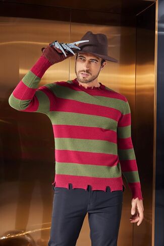 Men's Krueger Sweater Striped Jumper Miss Krueger Costume Halloween Cosplay Knitted Sweater Dress Adult Fancy Dress in Saudi Arabia