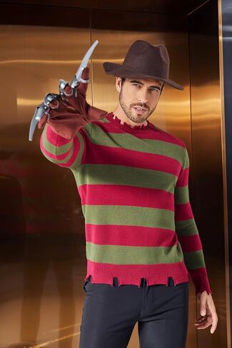 Men's Krueger Sweater Striped Jumper Miss Krueger Costume Halloween Cosplay Knitted Sweater Dress Adult Fancy Dress in Saudi Arabia
