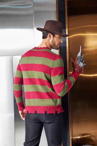 Men's Krueger Sweater Striped Jumper Miss Krueger Costume Halloween Cosplay Knitted Sweater Dress Adult Fancy Dress in Saudi Arabia