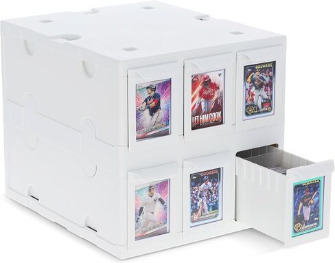 BCW 6 Drawer Trading Card Storage Catalog - Black | Plastic Trading Card Box | Holds 700 Sports Cards or 1150 Gaming Cards per Drawer | Stackable Card Organizer Box with Clear Card Partitions in Saudi Arabia