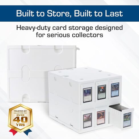 BCW 6 Drawer Trading Card Storage Catalog - Black | Plastic Trading Card Box | Holds 700 Sports Cards or 1150 Gaming Cards per Drawer | Stackable Card Organizer Box with Clear Card Partitions in Saudi Arabia