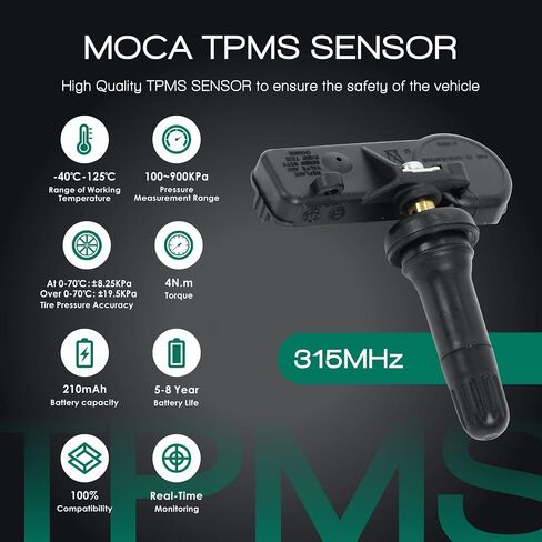 TPMS 4pcs Tire Pressure Monitoring Sensors Fit 11-19 for Ford Fiesta/Flex/Taurus, 10-22 E-350/E-450 Super Duty, 11-17 for Lincoln Navigator, 09-11 for Mazda Tribute 9L3Z-1A189-A in Saudi Arabia