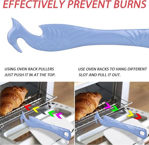Oven Rack Push Pull Tool 2-Pack oven rack puller push pull stick tool(11 Inch), oven rack pullers with longer handle suitable for oven, toaster oven, air fryer, toaster oven in Kuwait