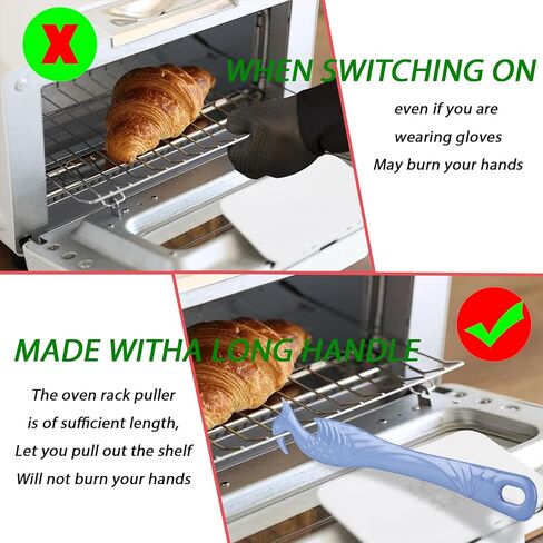 Oven Rack Push Pull Tool 2-Pack oven rack puller push pull stick tool(11 Inch), oven rack pullers with longer handle suitable for oven, toaster oven, air fryer, toaster oven in Kuwait
