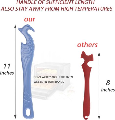 Oven Rack Push Pull Tool 2-Pack oven rack puller push pull stick tool(11 Inch), oven rack pullers with longer handle suitable for oven, toaster oven, air fryer, toaster oven in Kuwait