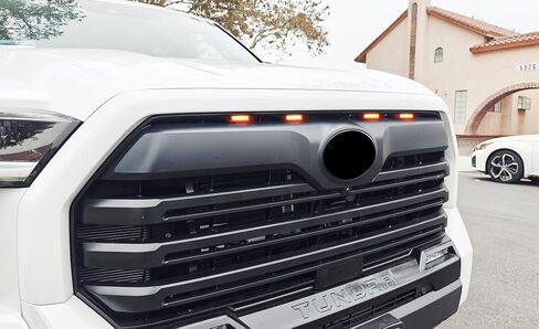 iJDMTOY 4pc Black-Out Smoked Lens Amber Yellow Full LED Front Grille Clearance Light Kit Compatible with Toyota 2022-up Tundra (Excluding TRD Pro) in Saudi Arabia