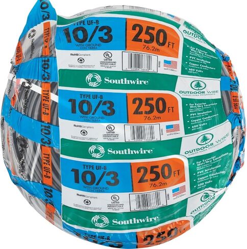 Woods 13059123 Romex SIMpull 10/3Uf-W/Gx100 Type Uf-B Building Wire, 10/3, Ft, PVC, 100 Feet, Gray in Kuwait