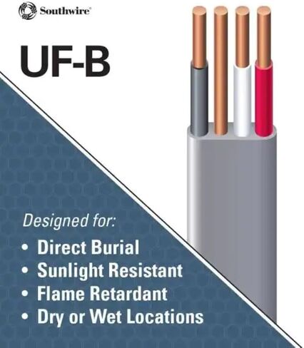 Woods 13059123 Romex SIMpull 10/3Uf-W/Gx100 نوع Uf-B سلك البناء، 10/3، قدم، PVC، 100 قدم، رمادي in Saudi Arabia