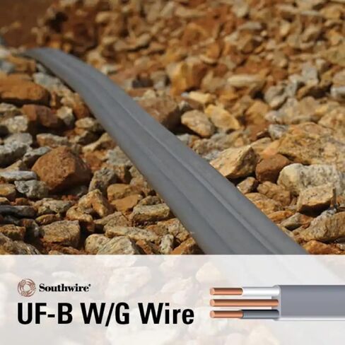 Woods 13059123 Romex SIMpull 10/3Uf-W/Gx100 نوع Uf-B سلك البناء، 10/3، قدم، PVC، 100 قدم، رمادي in Saudi Arabia