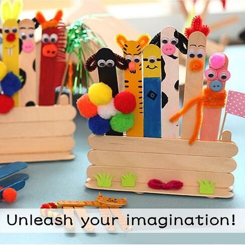 WISYOK 1500 PCS Wooden Popsicle Sticks for Crafts, 6 Inch Wood Craft Sticks, Wide Lollipop Sticks, Treat Sticks Ice Pop Sticks for Creative Designs or Children Education, Home Art Projects in Saudi Arabia