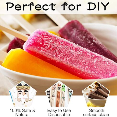WISYOK 1500 PCS Wooden Popsicle Sticks for Crafts, 6 Inch Wood Craft Sticks, Wide Lollipop Sticks, Treat Sticks Ice Pop Sticks for Creative Designs or Children Education, Home Art Projects in Saudi Arabia