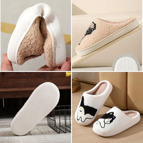 Cat Slippers for Women and Men Fuzzy Closed Toe Non Slip Warm Indoor Wear in Saudi Arabia
