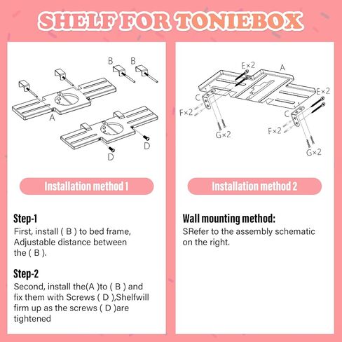for Toniebox 2/1 Shelf,Tonies Storage for Creative Tonies Magnetic Wall Shelf for Tonie Figures Characters,Wooden Hanging Shelf for Kids (White) in Kuwait