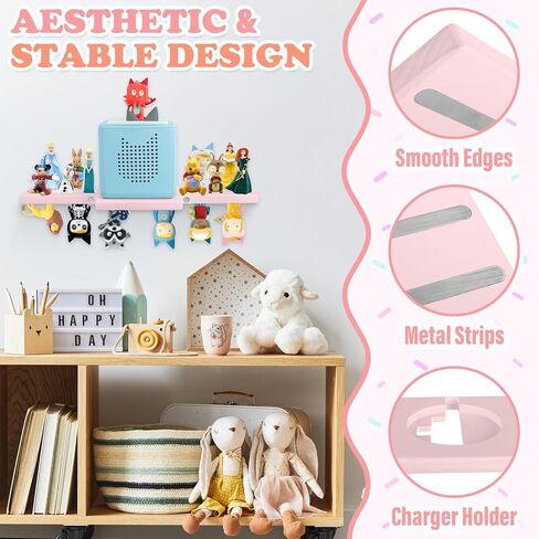 for Toniebox 2/1 Shelf,Tonies Storage for Creative Tonies Magnetic Wall Shelf for Tonie Figures Characters,Wooden Hanging Shelf for Kids (White) in Kuwait