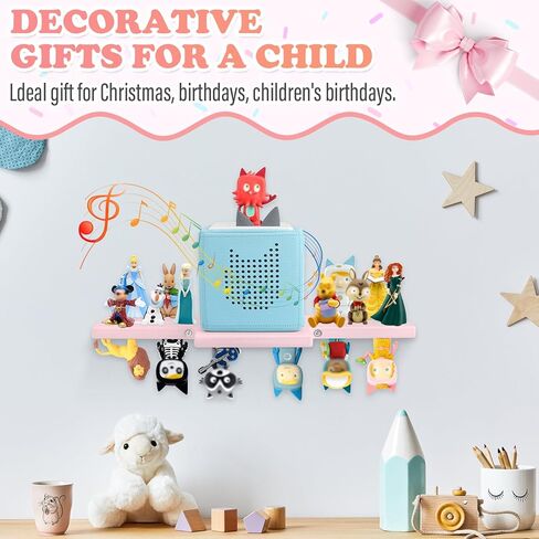 for Toniebox 2/1 Shelf,Tonies Storage for Creative Tonies Magnetic Wall Shelf for Tonie Figures Characters,Wooden Hanging Shelf for Kids (White) in Kuwait