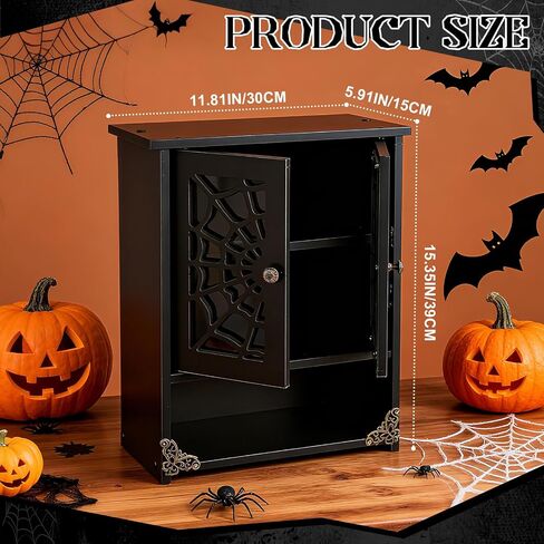 Halloween Spider Web Floating Gothic Shelf Gothic Vintage Rustic Wall Decor Floating Shelves Furniture for Bedroom Bathroom Decor Dark Academia Gift for Poetry Goth Fans in Saudi Arabia