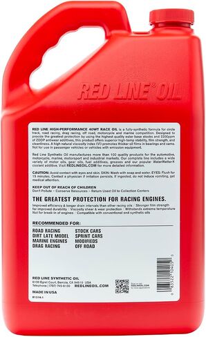 Red Line 10405 40WT Synthetic Race Motor Oil (15W40) - 1 Gallon in Saudi Arabia