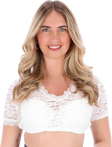 Dirndl Blouse Women with V-Neck - Leni - Soft Fabric - for Oktoberfest - Short Sleeved in Saudi Arabia