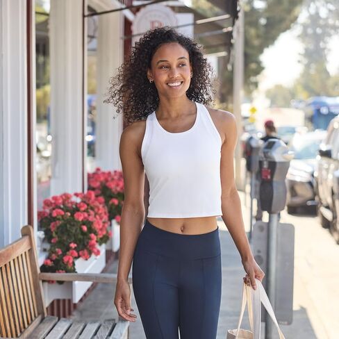 Jockey Women's Activewear EVERACTIVE Mesh Lined Crop Tank with Built-in Bra in Saudi Arabia
