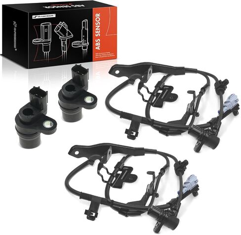 مستشعر سرعة العجلات A-Premium ABS متوافق مع موديلات Toyota - Tundra 2000-2006 - السائق الأمامي والخلفي وجانب الراكب، استبدال # 89543-0C010، 89542-0C010، مجموعة 4 قطع in Saudi Arabia
