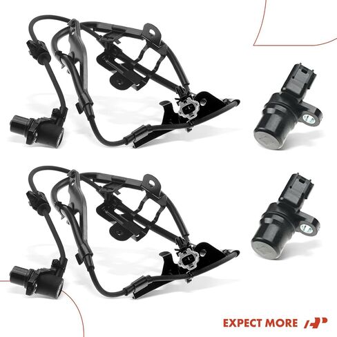 مستشعر سرعة العجلات A-Premium ABS متوافق مع موديلات Toyota - Tundra 2000-2006 - السائق الأمامي والخلفي وجانب الراكب، استبدال # 89543-0C010، 89542-0C010، مجموعة 4 قطع in Saudi Arabia