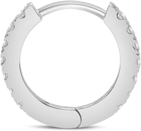 TimeLess Classics 0.25 Carat TW Double Sided Round Natural Diamond Ladies Huggies Hoop Earrings in 10K Gold in Saudi Arabia