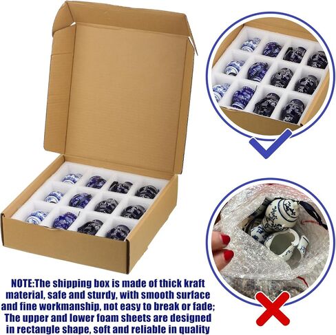 Peryiter 12 Pieces Christmas Chinoiserie Ornaments Mini Ginger Jar Porcelain Blue and White Ornaments Christmas Chinoiserie for Xmas Tree Decoration(Blue White,Vintage) in Saudi Arabia