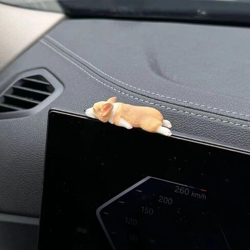 Cute Car Dashboard Accessories - Funny Corgi and Lemon Tea Decor Car Rear View Mirror Accessories for Women Girls Dashboard Home Garden Decorations in Kuwait