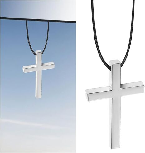 Cross Pendant Rear View Mirror Accessories, Metal Car Hanging Ornament, Cute Rear View Mirror Charm, Cross Car Hanging Accessories for Cars, Trucks, Home Decoration (Black) in Saudi Arabia