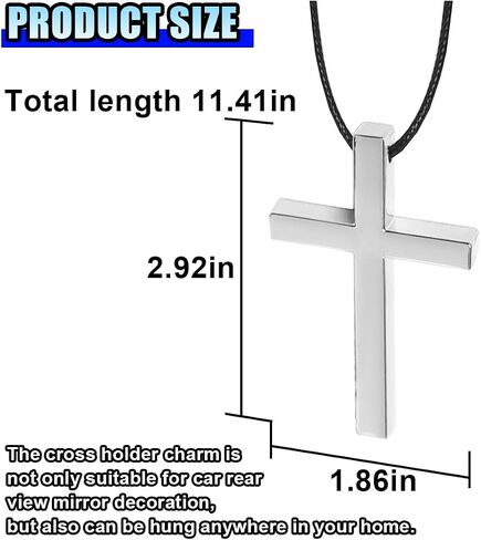 Cross Pendant Rear View Mirror Accessories, Metal Car Hanging Ornament, Cute Rear View Mirror Charm, Cross Car Hanging Accessories for Cars, Trucks, Home Decoration (Black) in Saudi Arabia