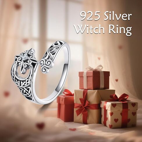 MONGAS Spoon Rings for Women Sterling Silver Horseshoe Witches Knot Filigree Open Adjustable Thumb Rings Horseshoe Witches Knot Filigree Jewelry Gifts for Women in Saudi Arabia