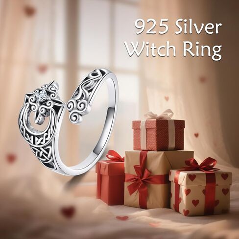 MONGAS Spoon Rings for Women Sterling Silver Horseshoe Witches Knot Filigree Open Adjustable Thumb Rings Horseshoe Witches Knot Filigree Jewelry Gifts for Women in Saudi Arabia