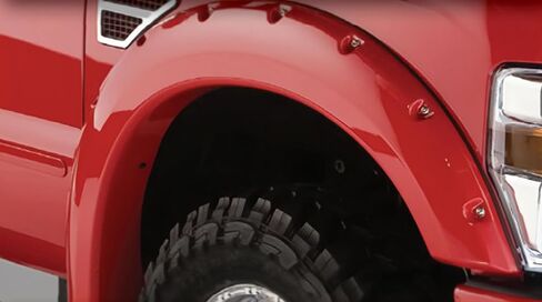 IKON MOTORSPORTS Fender Flares Compatible with 2008-2010 Ford F250 F350 Superduty, Rivet Bolt Style ABS Smooth Wheel Flare Cover Protector Set, 4 Pcs, Front & Rear in Saudi Arabia