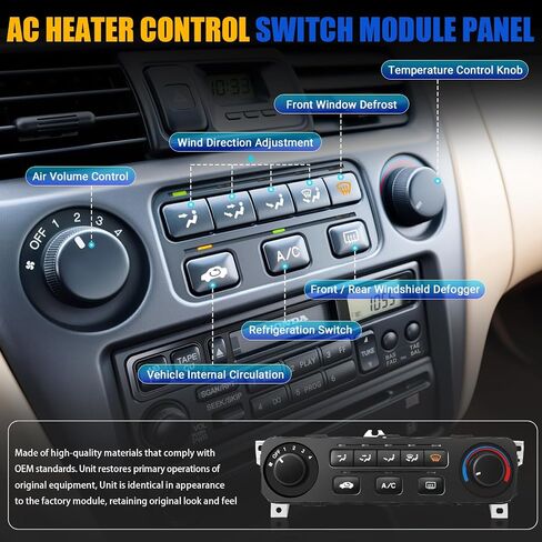 599-268 Climate Control Module AC Climate Control Panel Compatible with 1998 1999 2000 Honda Accord Replace 79600-S84-A01ZA in Saudi Arabia