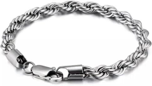 Gold Stainless Steel Rope Chain Bracelet Women Mens Twist Chain 18K Gold Plated in Saudi Arabia