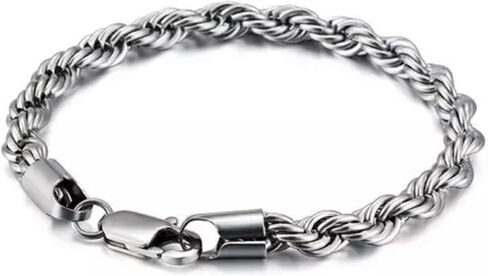 Gold Stainless Steel Rope Chain Bracelet Women Mens Twist Chain 18K Gold Plated in Saudi Arabia