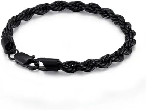 Gold Stainless Steel Rope Chain Bracelet Women Mens Twist Chain 18K Gold Plated in Saudi Arabia