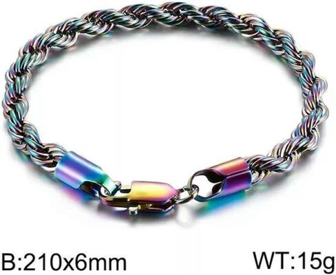 Gold Stainless Steel Rope Chain Bracelet Women Mens Twist Chain 18K Gold Plated in Saudi Arabia