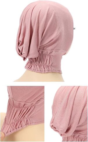 2 قطع لينة مشروط الحجاب الداخلي قبعات مسلم تمتد قبعة عمامة الإسلامية مطاطا underscarf بونيه رباط رأس قبعة Turbante in Kuwait