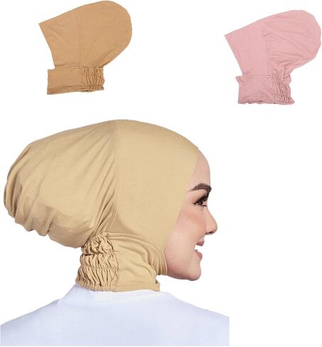 2 قطع لينة مشروط الحجاب الداخلي قبعات مسلم تمتد قبعة عمامة الإسلامية مطاطا underscarf بونيه رباط رأس قبعة Turbante in Kuwait